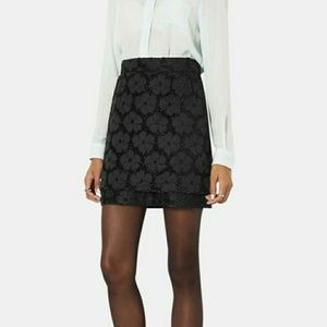Topshop Floral Textured Skirt